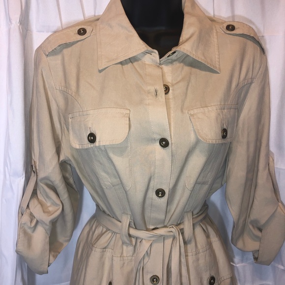 MG Silk Collection Dress Size M, Tan - Picture 2 of 6